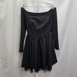 Bridess Black Long Sleeve Tulle Special Occasion Dress Size 4